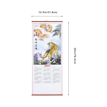 Tradicionālā Ķīniešu Kalendāra Ritiniet Karājas Kalendārs Karājas Kalendārā Gada Pūķis Kalendārs Birojs Imitācija Bambusa 3