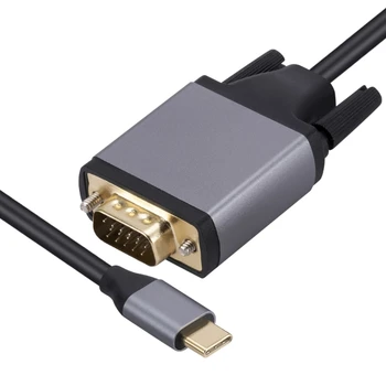 Metāla USB C/C Tipa VGA Pārveidotājs Kabelis Visi Lietotāji Izrādes T5EE 3