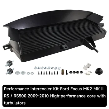 Jauns Melns Darbības Front Mount Starpdzesētāja Komplekts Ford Focus MK2 MK II RS / RS500 2009-2010 4