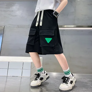 Baby Boy Kravas Šorti Vasaras Modes Bērniem Sporta Vaļīgas Bikses, Elastīga Vidukļa Pusaudžu Bikses, Bērnu Apģērbs 120-170cm 5
